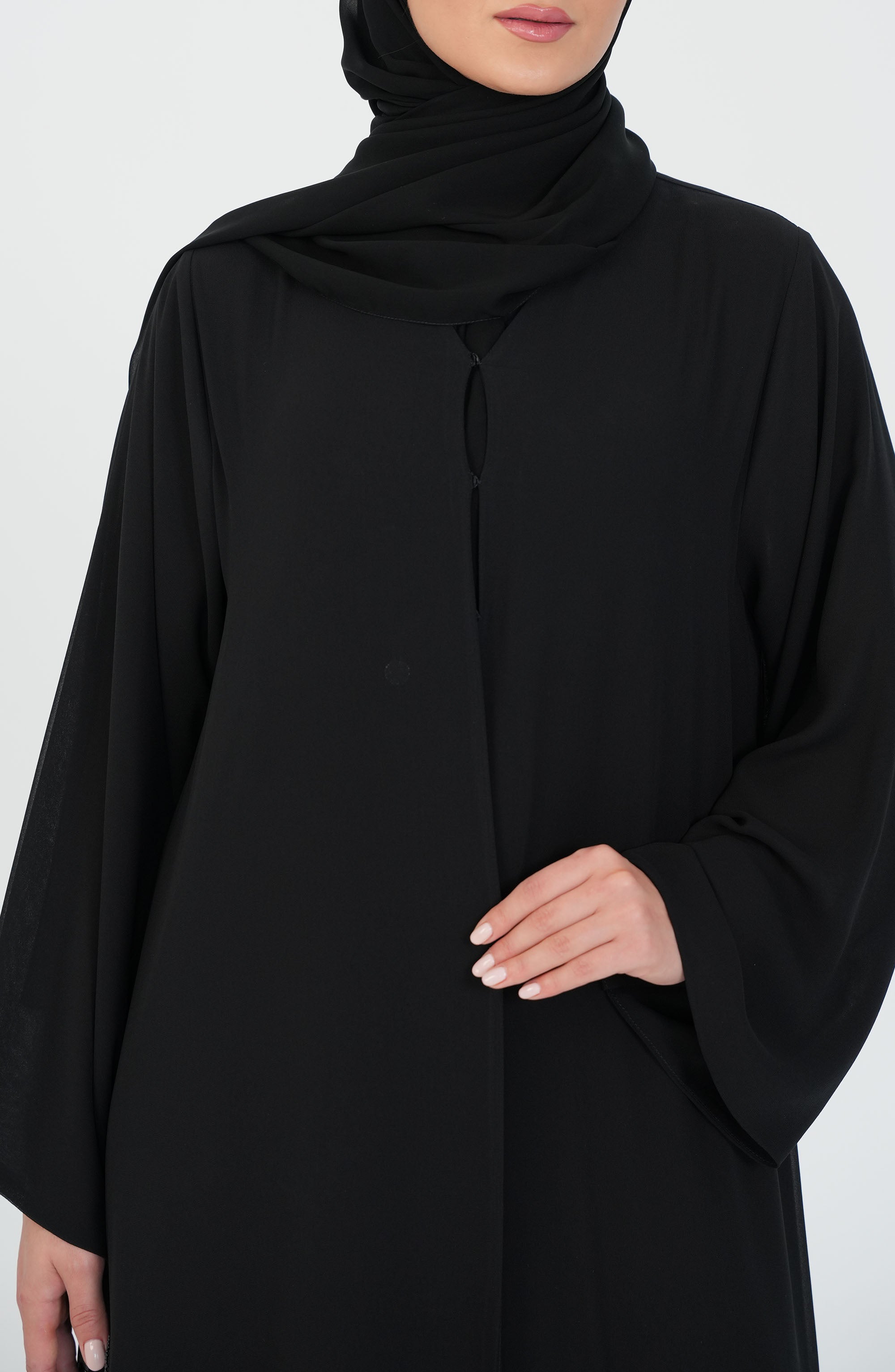 FAYE Double Chiffon - Embroidery with handwork beads and Foolak Abaya FM 1107